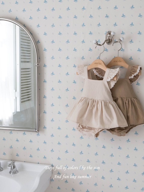 Bebe Linen Frill Suit