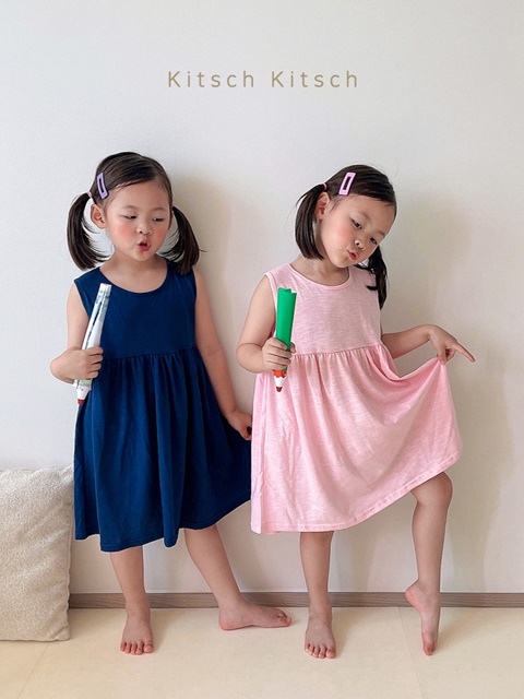 Sleeveless Slub One-piece