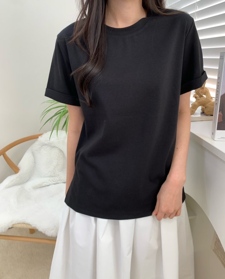 Allu - Korean Women Fashion - #momslook - Bunto Roll-up Tee