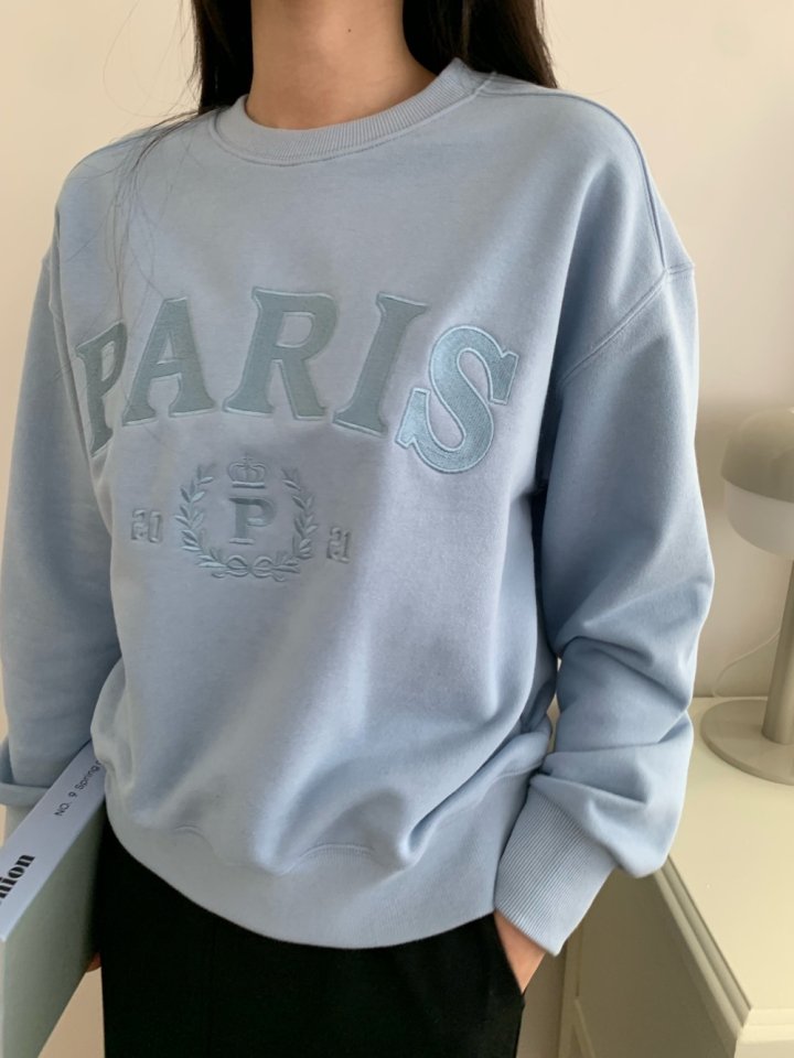 Allu - Korean Women Fashion - #thatsdarling - Paris Embroidery Sweatshirts