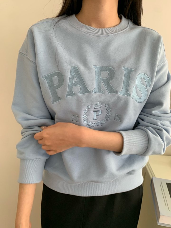 Allu - Korean Women Fashion - #thelittlethings - Paris Embroidery Sweatshirts - 2