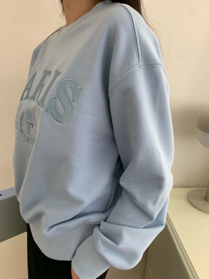 Allu - Korean Women Fashion - #momslook - Paris Embroidery Sweatshirts - 4