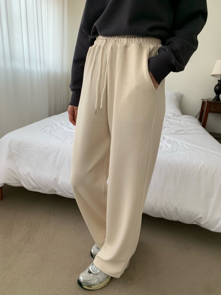 Allu - Korean Women Fashion - #womensfashion - Rib Banding Pants - 10