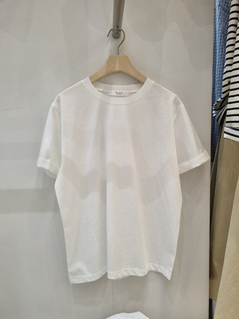 Allu - Korean Women Fashion - #womensfashion - Silk Roll-up Tee - 12