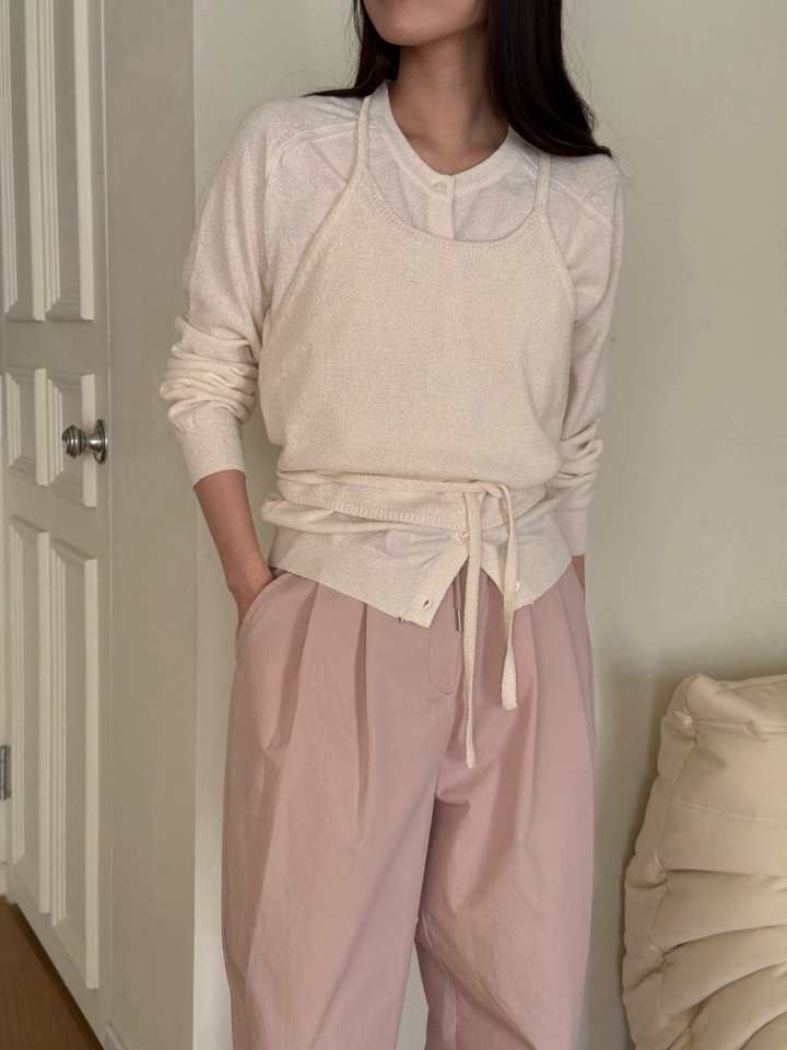Amygrace - Korean Women Fashion - #momslook - Micael String Cotton Pants - 8