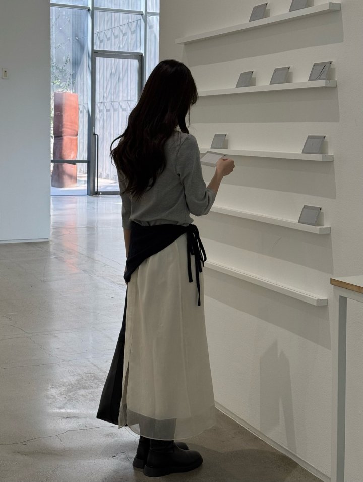 Amygrace - Korean Women Fashion - #momslook - See Through Tone Skirt - 2