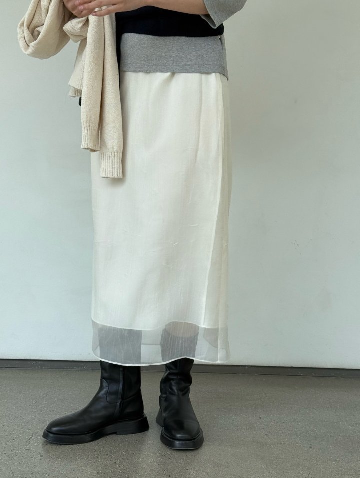 Amygrace - Korean Women Fashion - #womensfashion - See Through Tone Skirt - 4