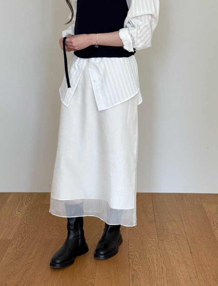 Amygrace - Korean Women Fashion - #momslook - See Through Tone Skirt - 6