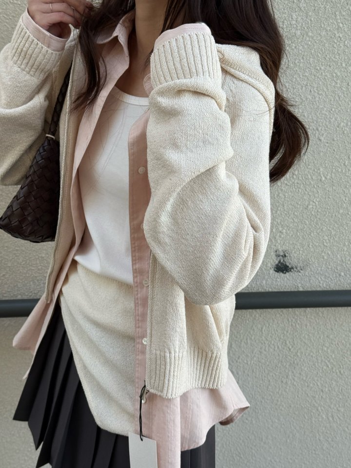 Amygrace - Korean Women Fashion - #momslook - Bridge Hood Knit Jacket - 2