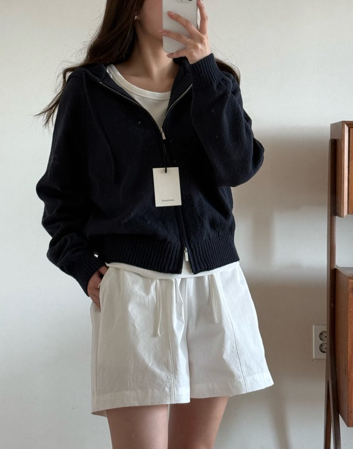 Amygrace - Korean Women Fashion - #womensfashion - Bridge Hood Knit Jacket - 4