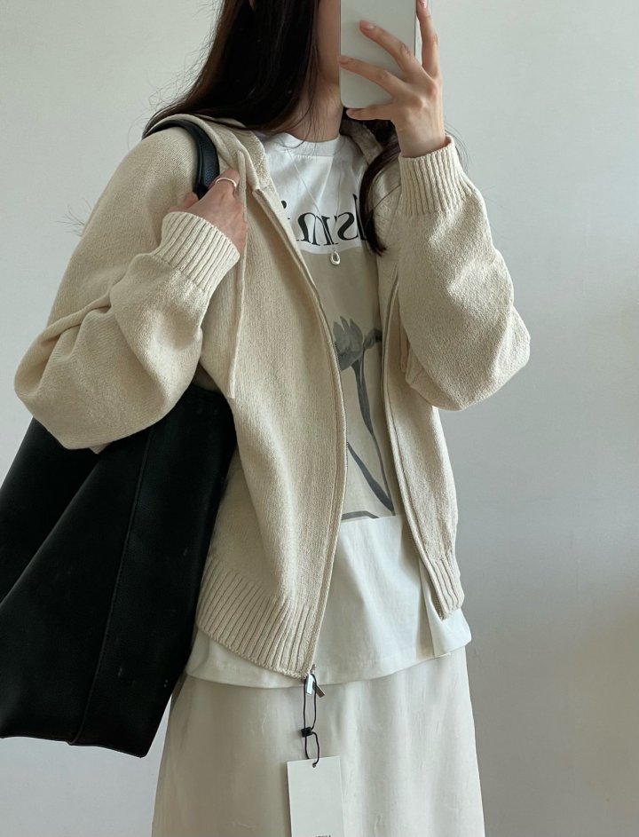 Amygrace - Korean Women Fashion - #momslook - Bridge Hood Knit Jacket - 6