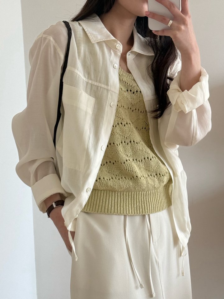 Amygrace - Korean Women Fashion - #momslook - Heart Knit Sleeveless Top - 10