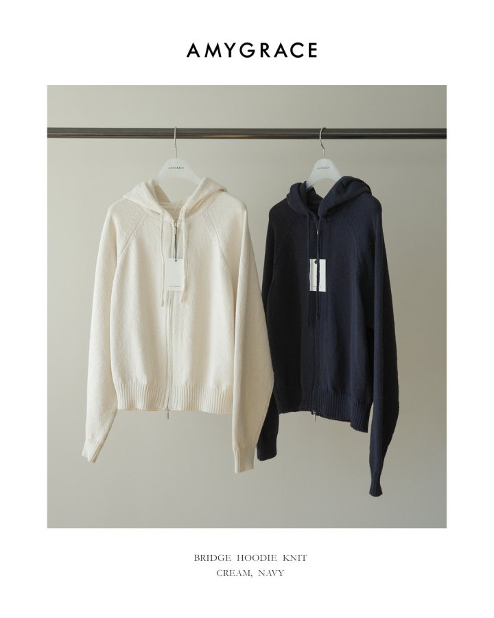 Amygrace - Korean Women Fashion - #romanticstyle - Bridge Hood Knit Jacket - 12