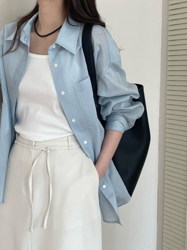 Amygrace - Korean Women Fashion - #romanticstyle - Melody Sripe Pin Shirt - 7
