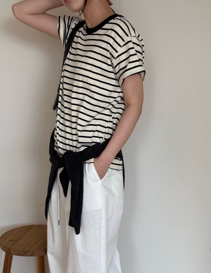 Amygrace - Korean Women Fashion - #thatsdarling - Leo Stripe Tee - 6