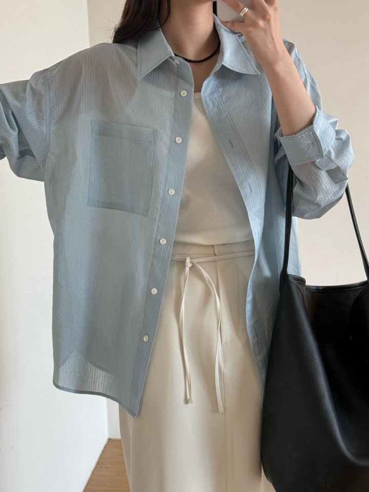 Amygrace - Korean Women Fashion - #vintageinspired - Melody Sripe Pin Shirt - 4