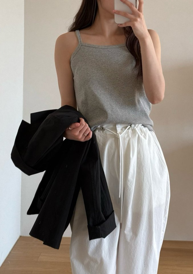 Amygrace - Korean Women Fashion - #momslook - Rib Sleeveless Top - 4