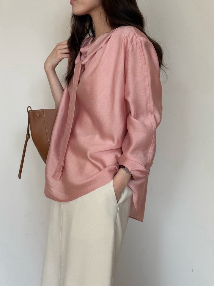 Amygrace - Korean Women Fashion - #womensfashion - Mermaid Tie Blouse - 8