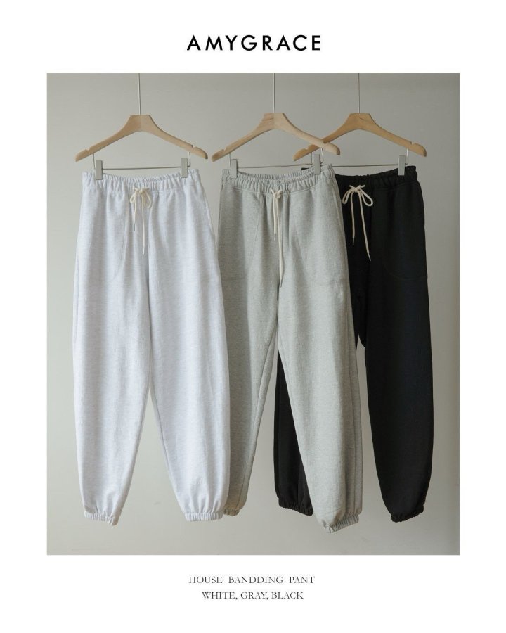 Amygrace - Korean Women Fashion - #womensfashion - House Pocket Banding Pants - 10