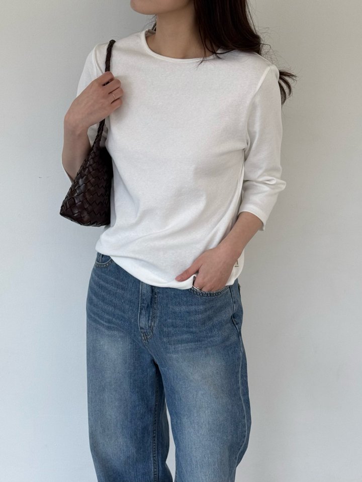 Amygrace - Korean Women Fashion - #womensfashion - Mini Midi Sleeved Tee - 5
