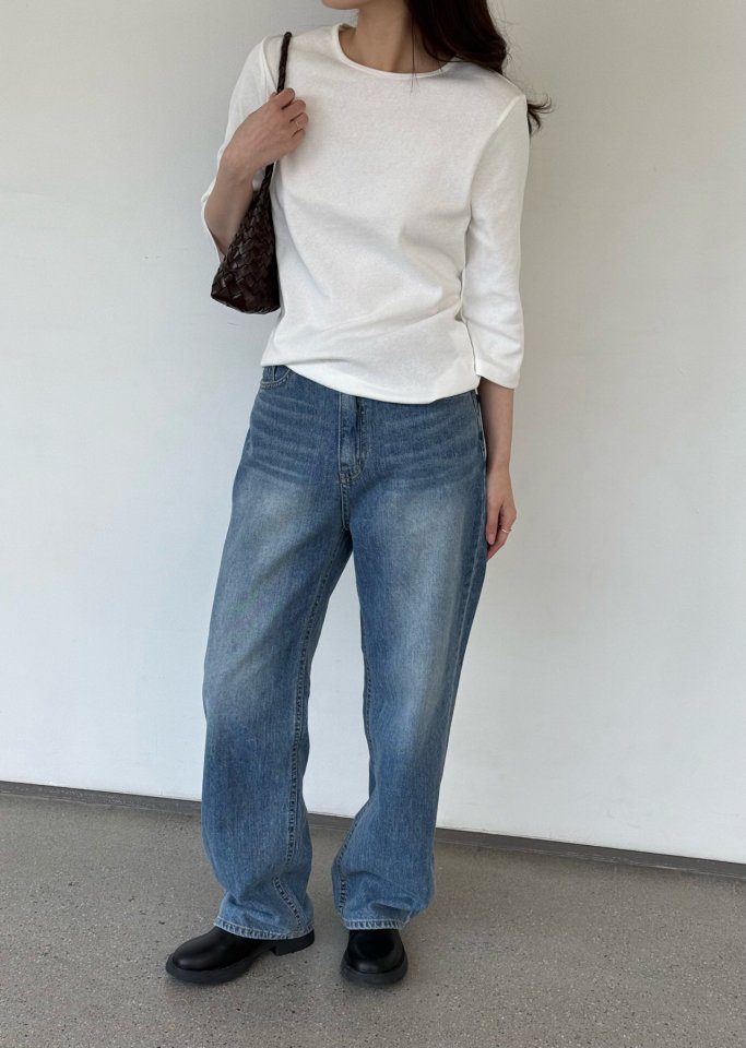 Amygrace - Korean Women Fashion - #womensfashion - Mini Midi Sleeved Tee - 7