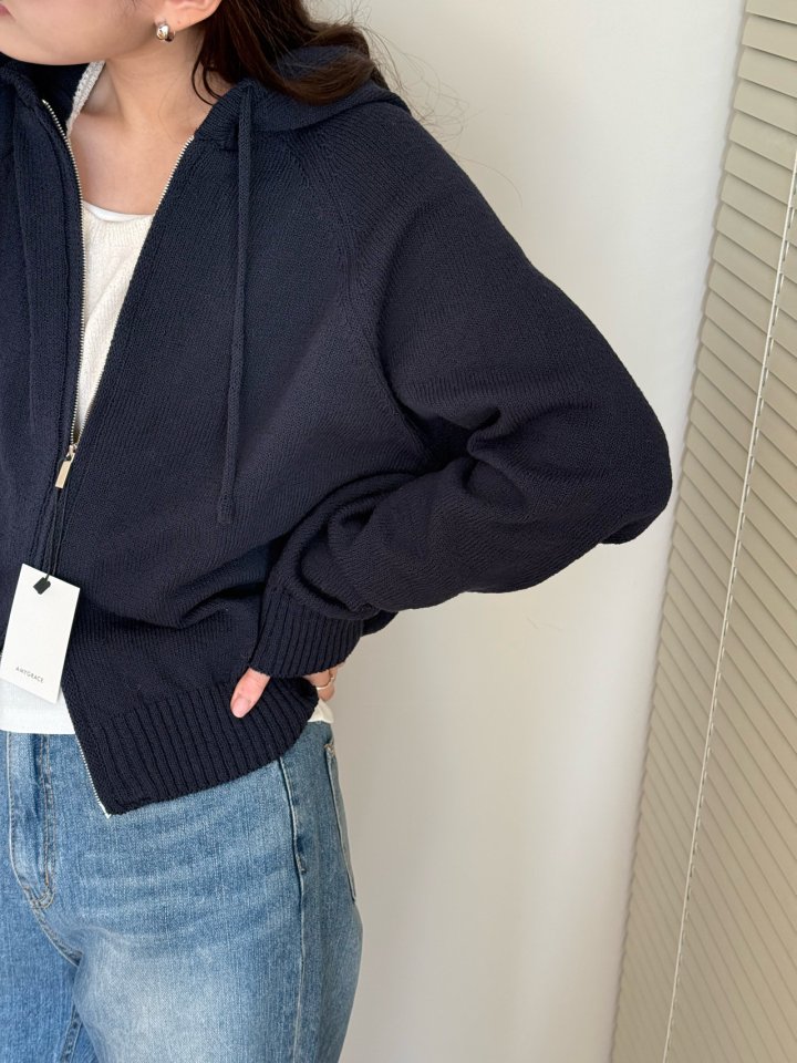 Amygrace - Korean Women Fashion - #womensfashion - Bridge Hood Knit Jacket - 7