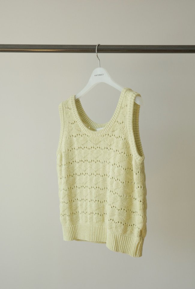 Amygrace - Korean Women Fashion - #womensfashion - Heart Knit Sleeveless Top