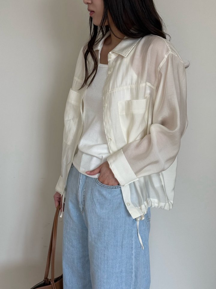 Amygrace - Korean Women Fashion - #womensfashion - Ribbon String Blouse - 10