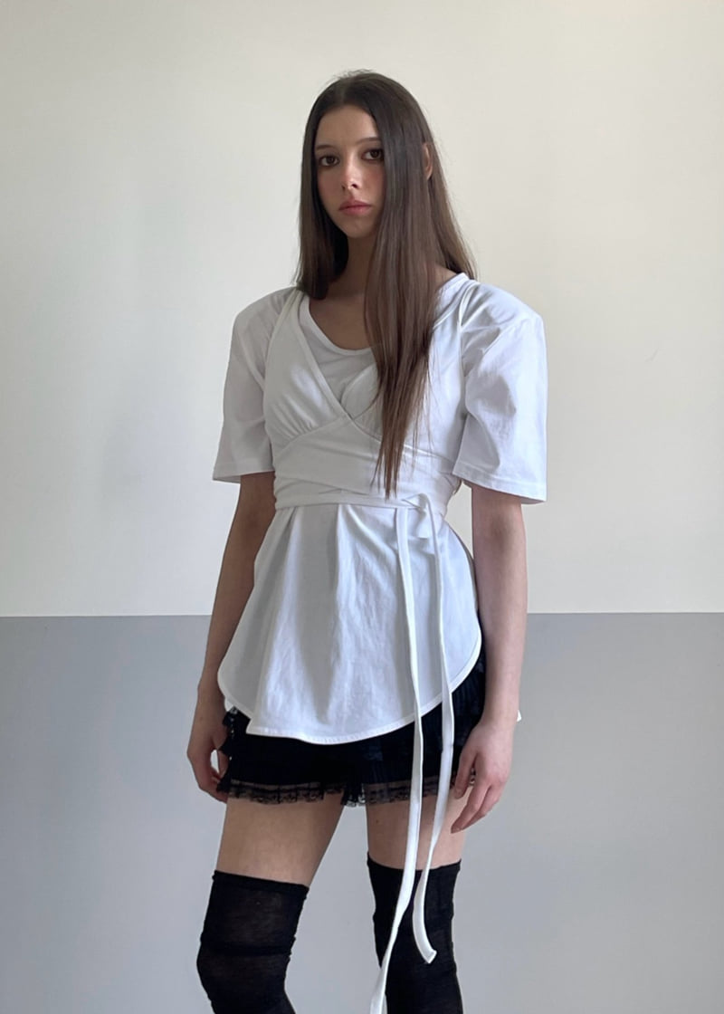 Another Avenue - Korean Women Fashion - #momslook - Balance Wrap Sleveless Tee