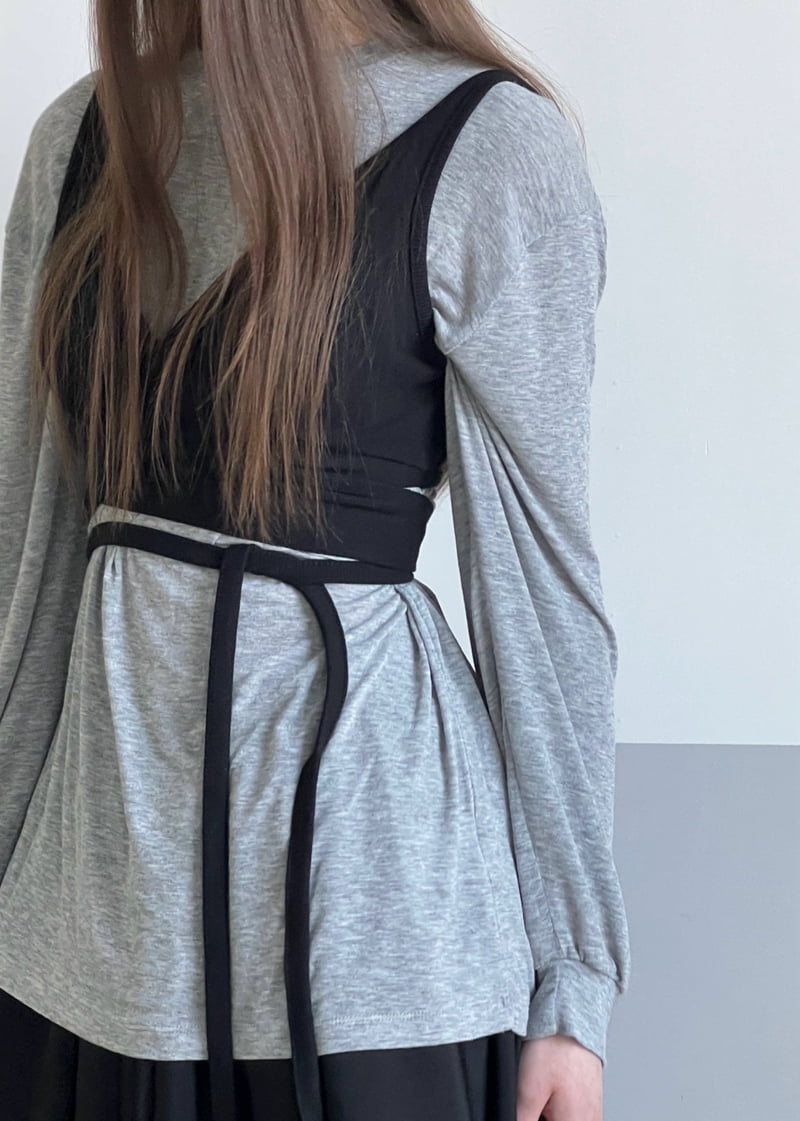 Another Avenue - Korean Women Fashion - #momslook - Balance Wrap Sleveless Tee - 10