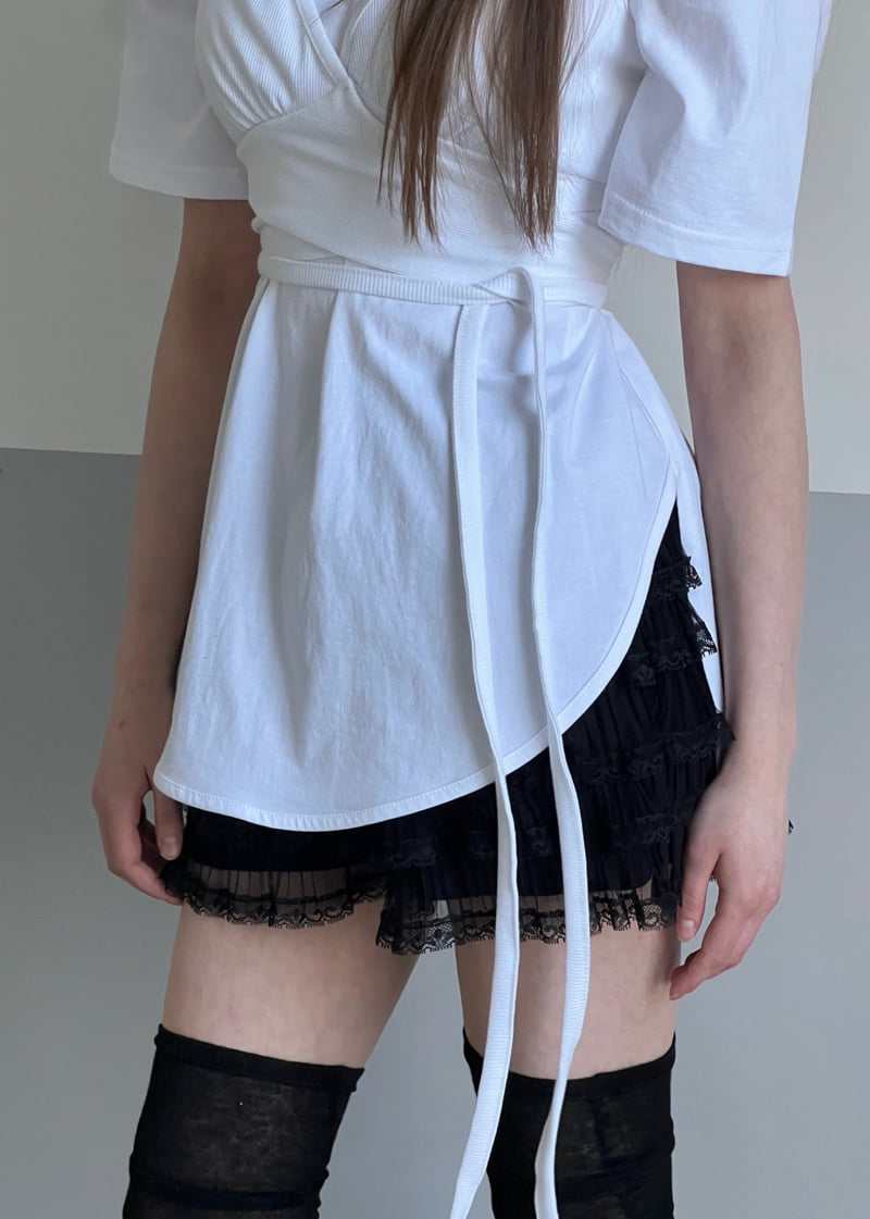 Another Avenue - Korean Women Fashion - #momslook - Balance Wrap Sleveless Tee - 3