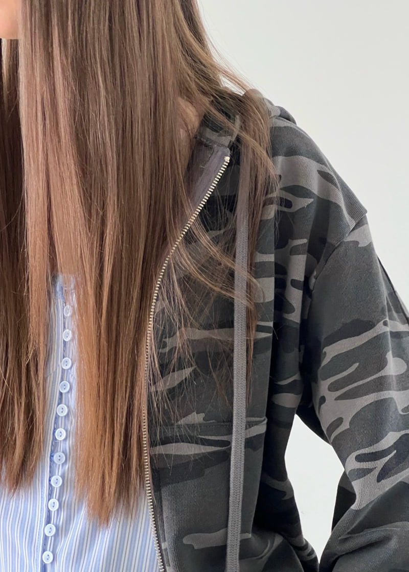 Another Avenue - Korean Women Fashion - #momslook - Heat Camo Zip-up Jacket - 11