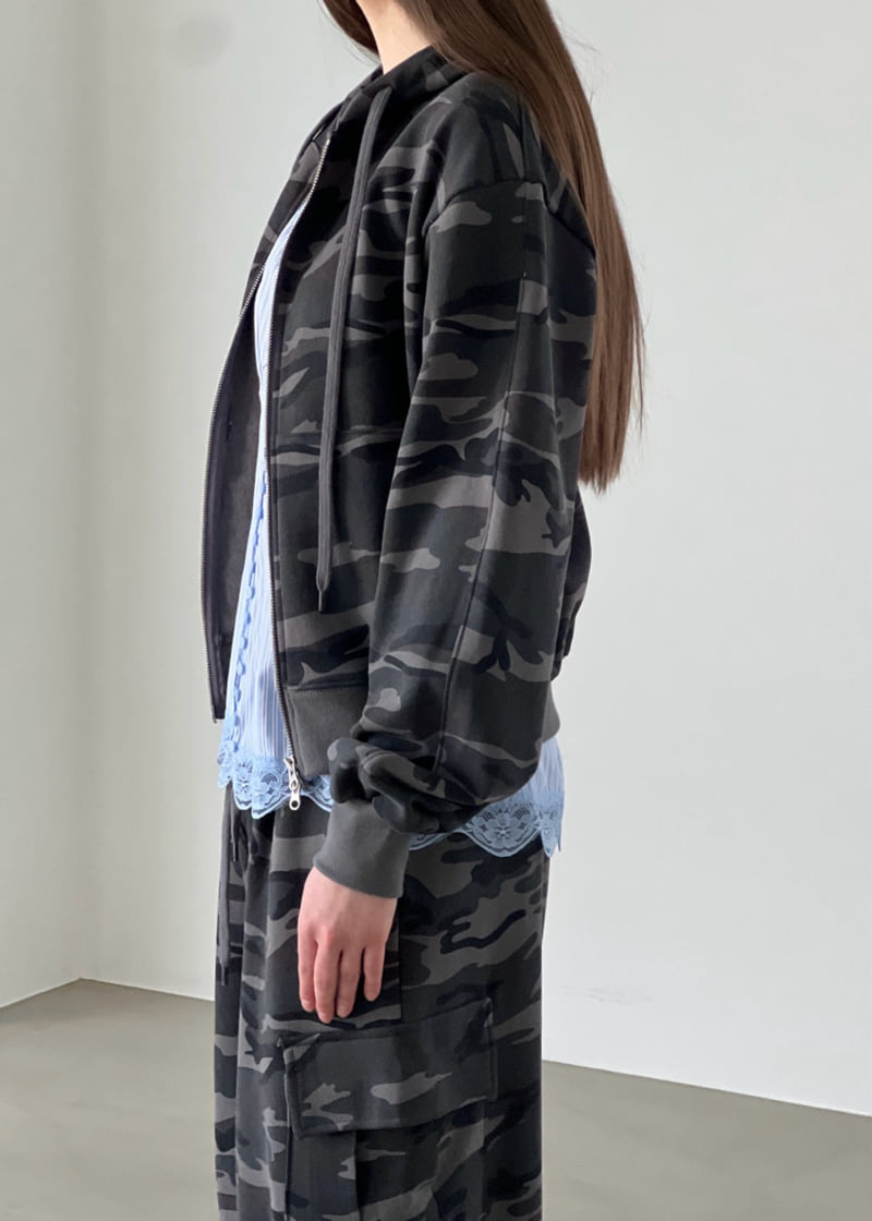 Another Avenue - Korean Women Fashion - #momslook - Heat Camo Zip-up Jacket - 9