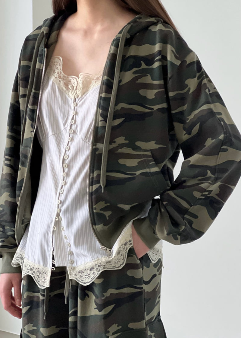 Another Avenue - Korean Women Fashion - #romanticstyle - Heat Camo Zip-up Jacket