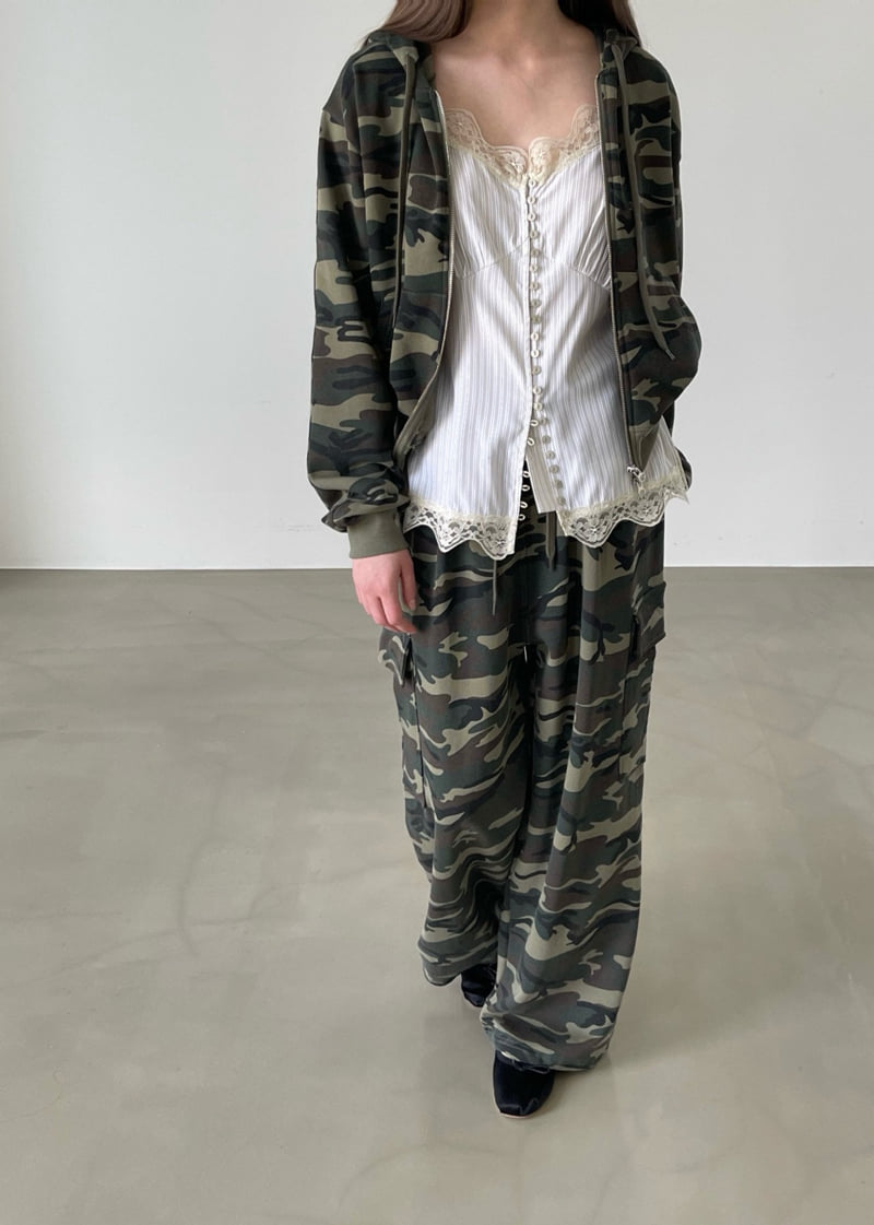 Another Avenue - Korean Women Fashion - #shopsmall - Heat Camo Zip-up Jacket - 2