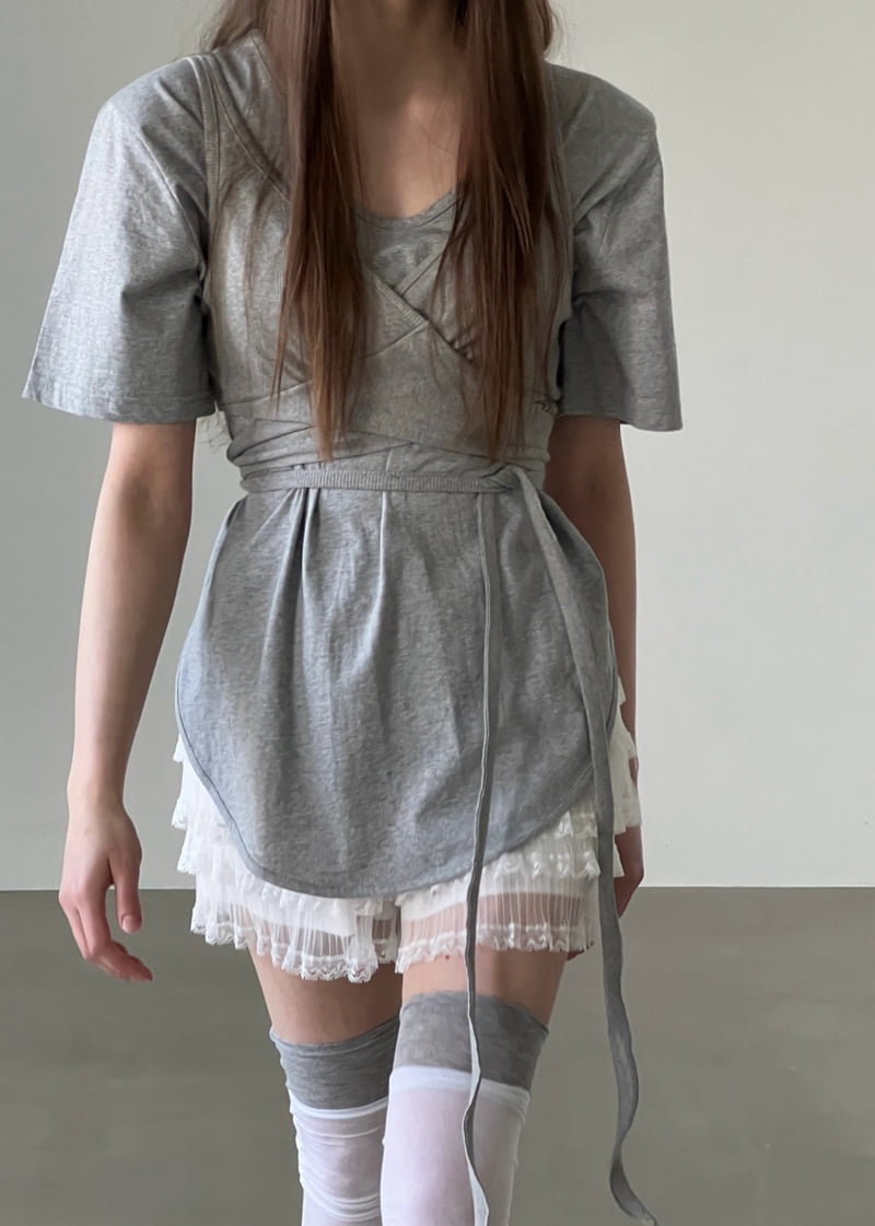Another Avenue - Korean Women Fashion - #momslook - Balance Wrap Sleveless Tee - 4