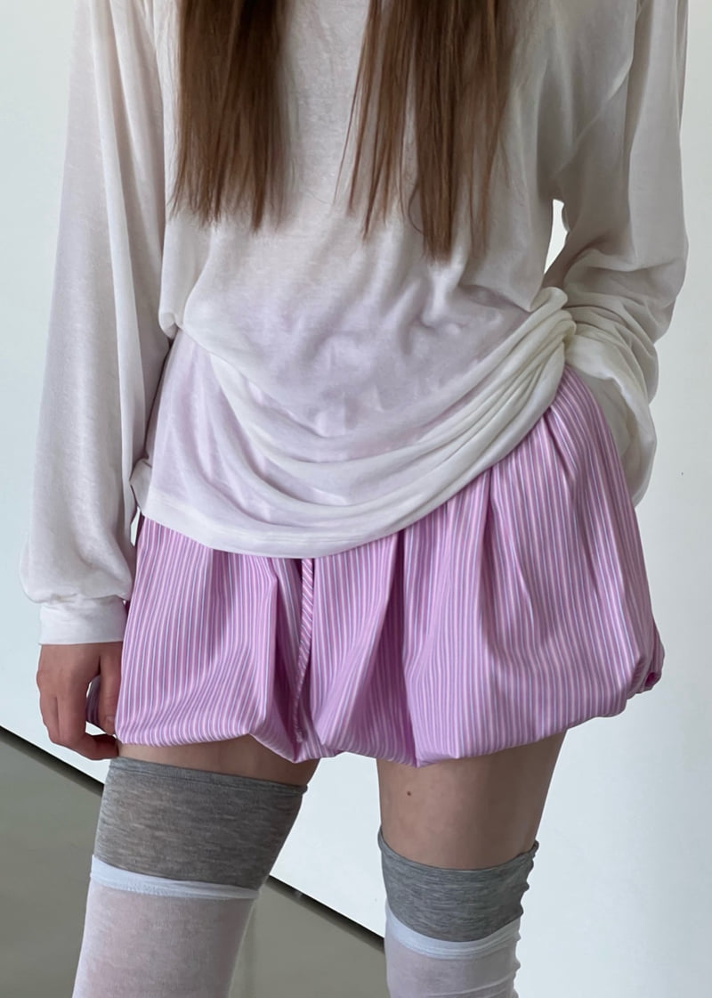 Another Avenue - Korean Women Fashion - #momslook - Pumpkin Stripe Shorts - 4