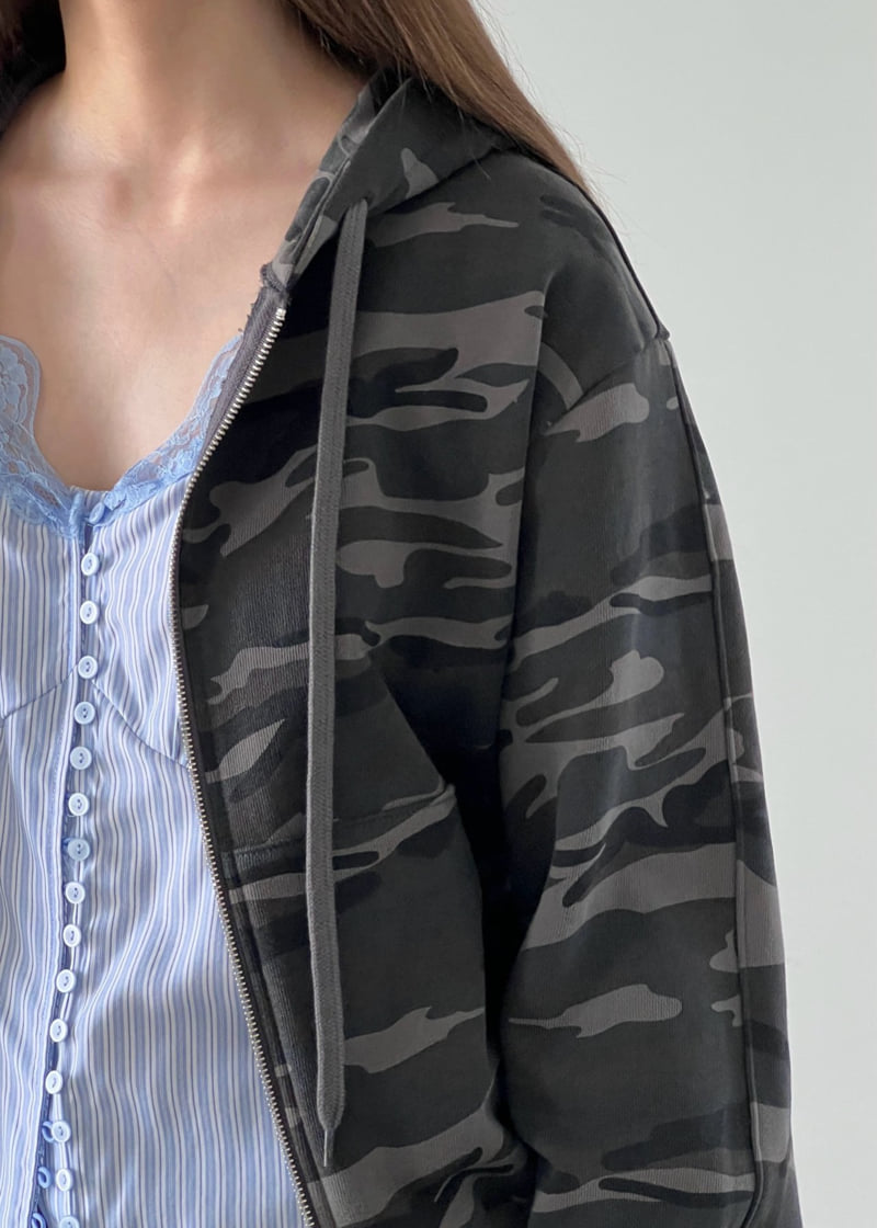 Another Avenue - Korean Women Fashion - #womensfashion - Heat Camo Zip-up Jacket - 8
