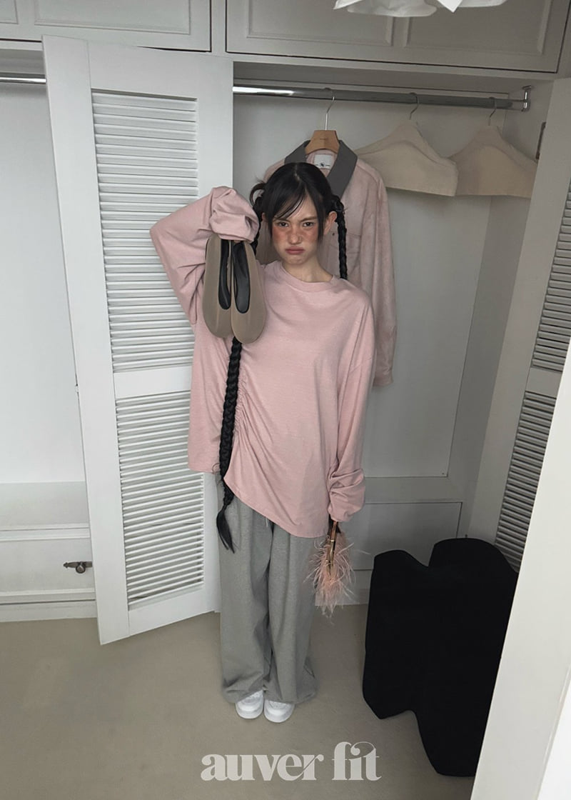 Auver_Fit - Korean Women Fashion - #momslook - Banding Shirring Tee - 7