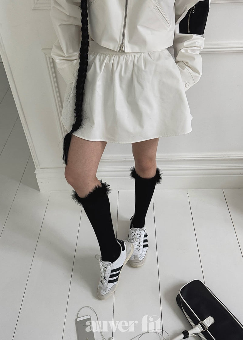 Auver_Fit - Korean Women Fashion - #momslook - Volume Wappen Mini Skirt - 3