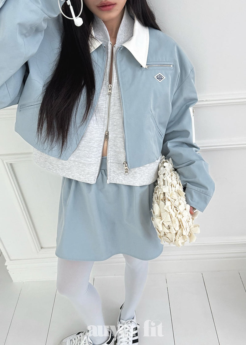 Auver_Fit - Korean Women Fashion - #momslook - Volume Wappen Mini Skirt - 9