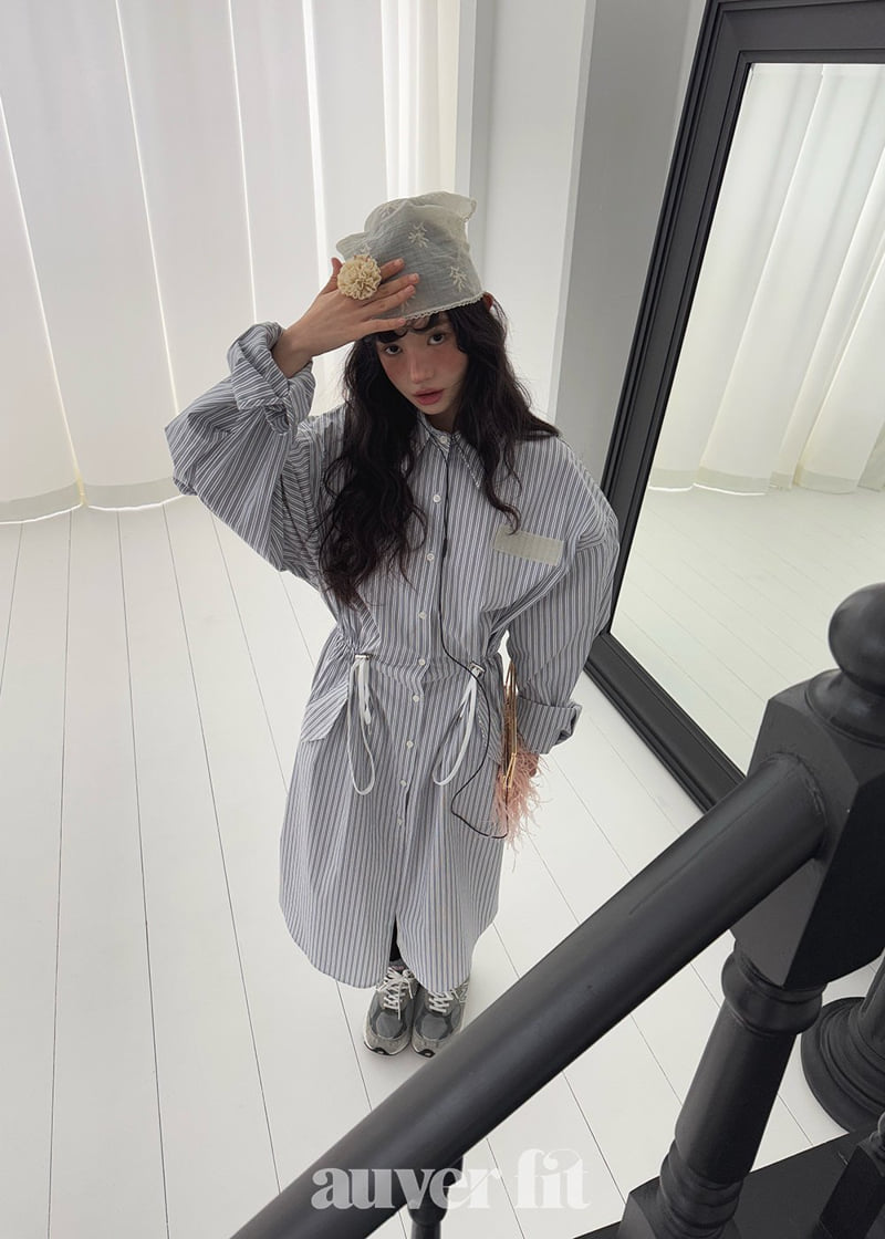 Auver_Fit - Korean Women Fashion - #momslook - Stripe Shirt Jacket - 10