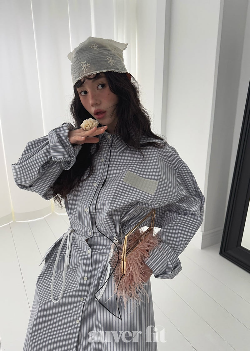 Auver_Fit - Korean Women Fashion - #momslook - Stripe Shirt Jacket - 11