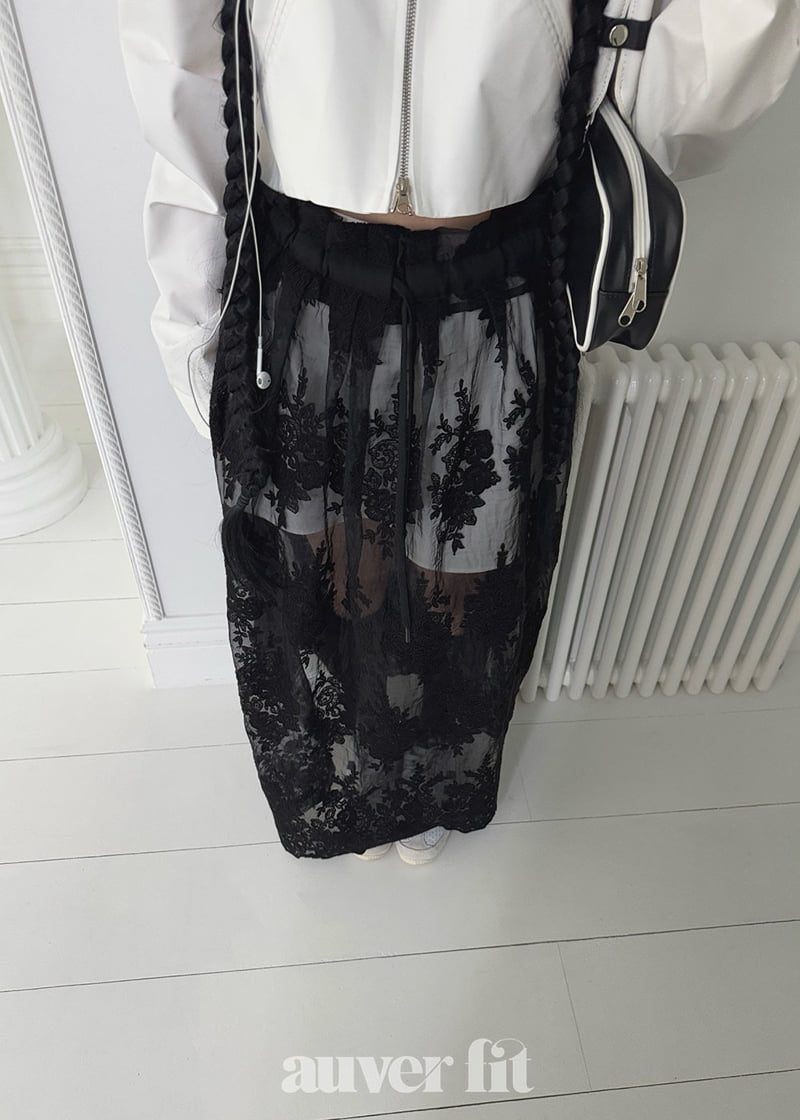 Auver_Fit - Korean Women Fashion - #momslook - Layered Lace Long Skirt - 6