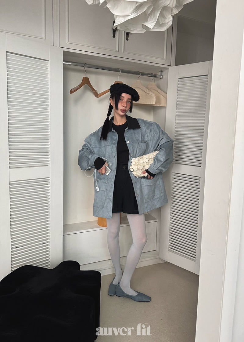 Auver_Fit - Korean Women Fashion - #momslook - Suede Rivet Jumper - 3