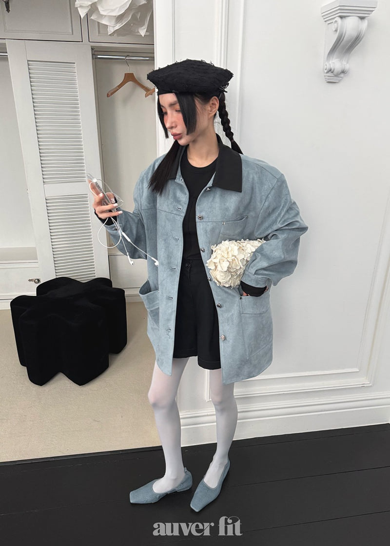 Auver_Fit - Korean Women Fashion - #momslook - Suede Rivet Jumper - 4
