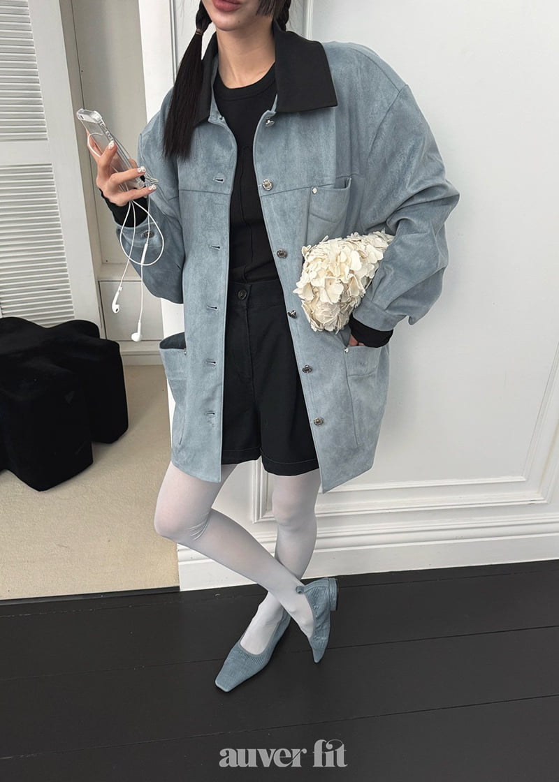 Auver_Fit - Korean Women Fashion - #momslook - Suede Rivet Jumper - 5