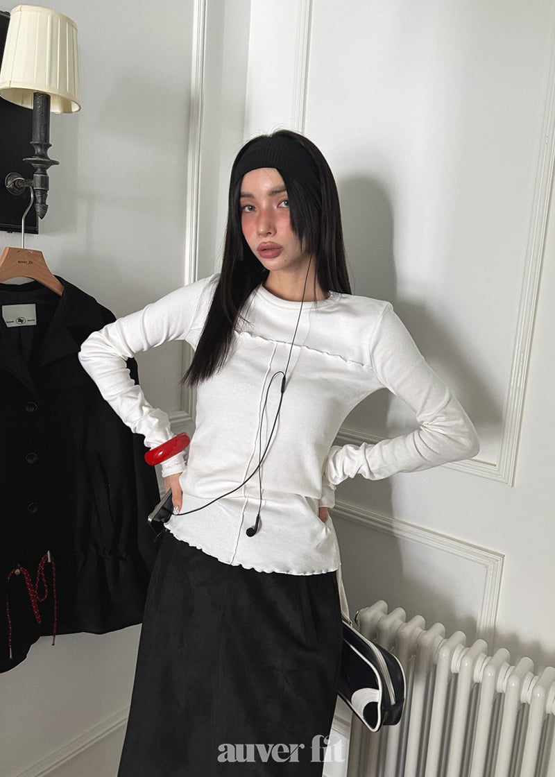 Auver_Fit - Korean Women Fashion - #momslook - Wave Slim Tee