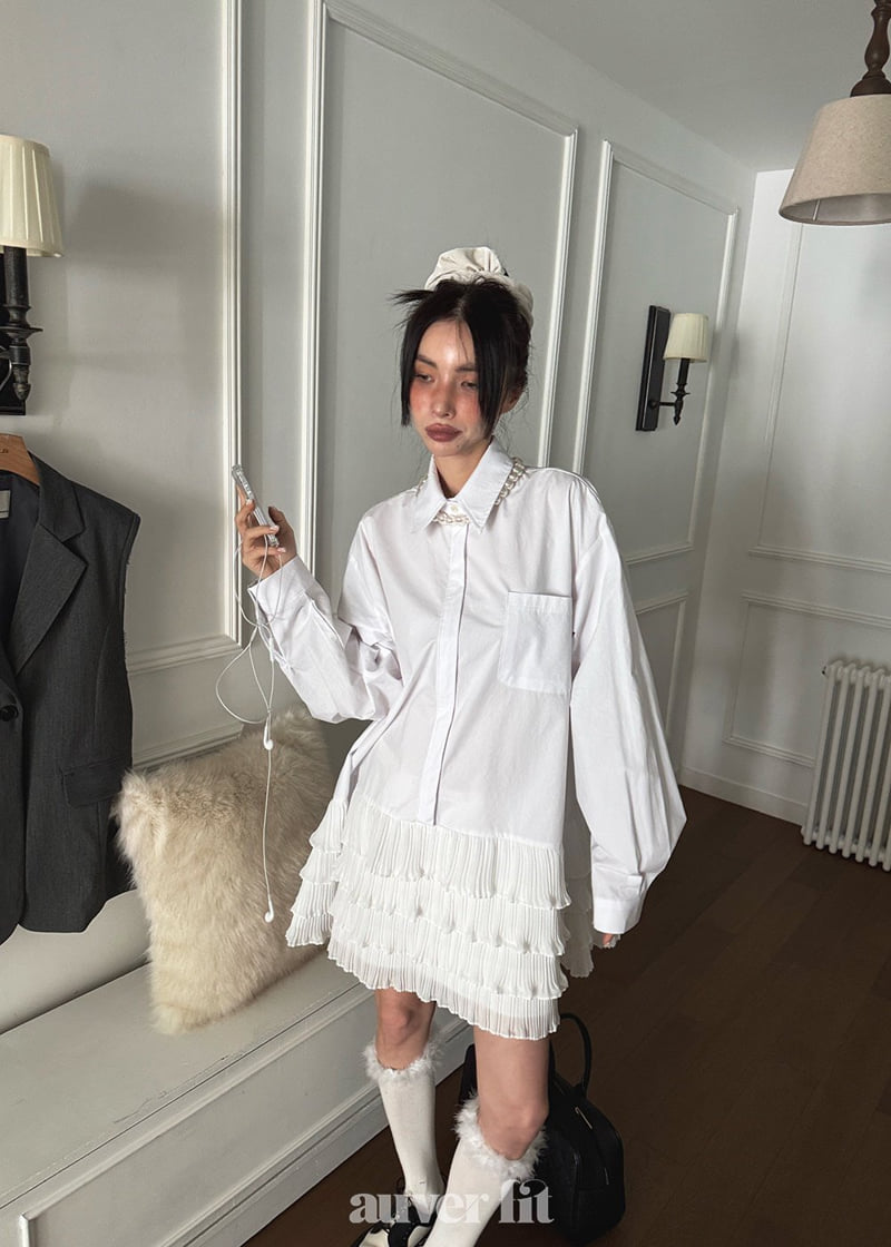 Auver_Fit - Korean Women Fashion - #momslook - Cotton Pleated One-piece - 2