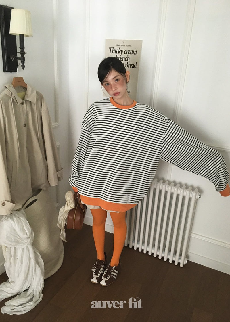 Auver_Fit - Korean Women Fashion - #momslook - Raglan Stripe Tee - 8